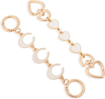 Heart & Moon Purse Extender Chain Set – Bag Strap Extenders & Charms (2pcs)
