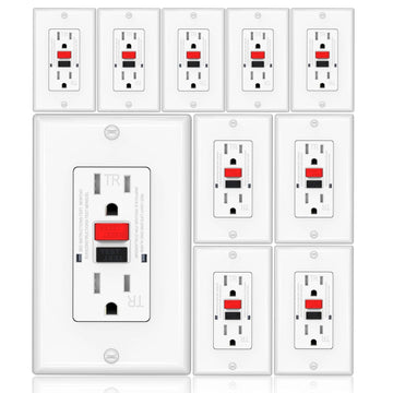 15 Amp GFCI Outlet – Tamper Resistant Self-Test GFI Receptacle with LED Indicator
